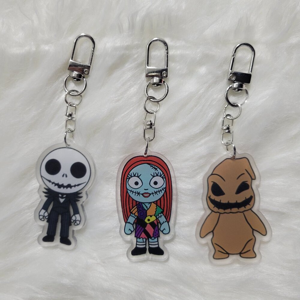 Nightmare Before Christmas Jack, Sally, & Oogie Keychain Set